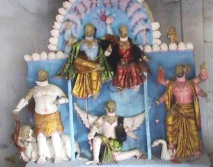 This March 5 photo shows vandalised idols in a Hindu temple in Singra upazila of Natore. 