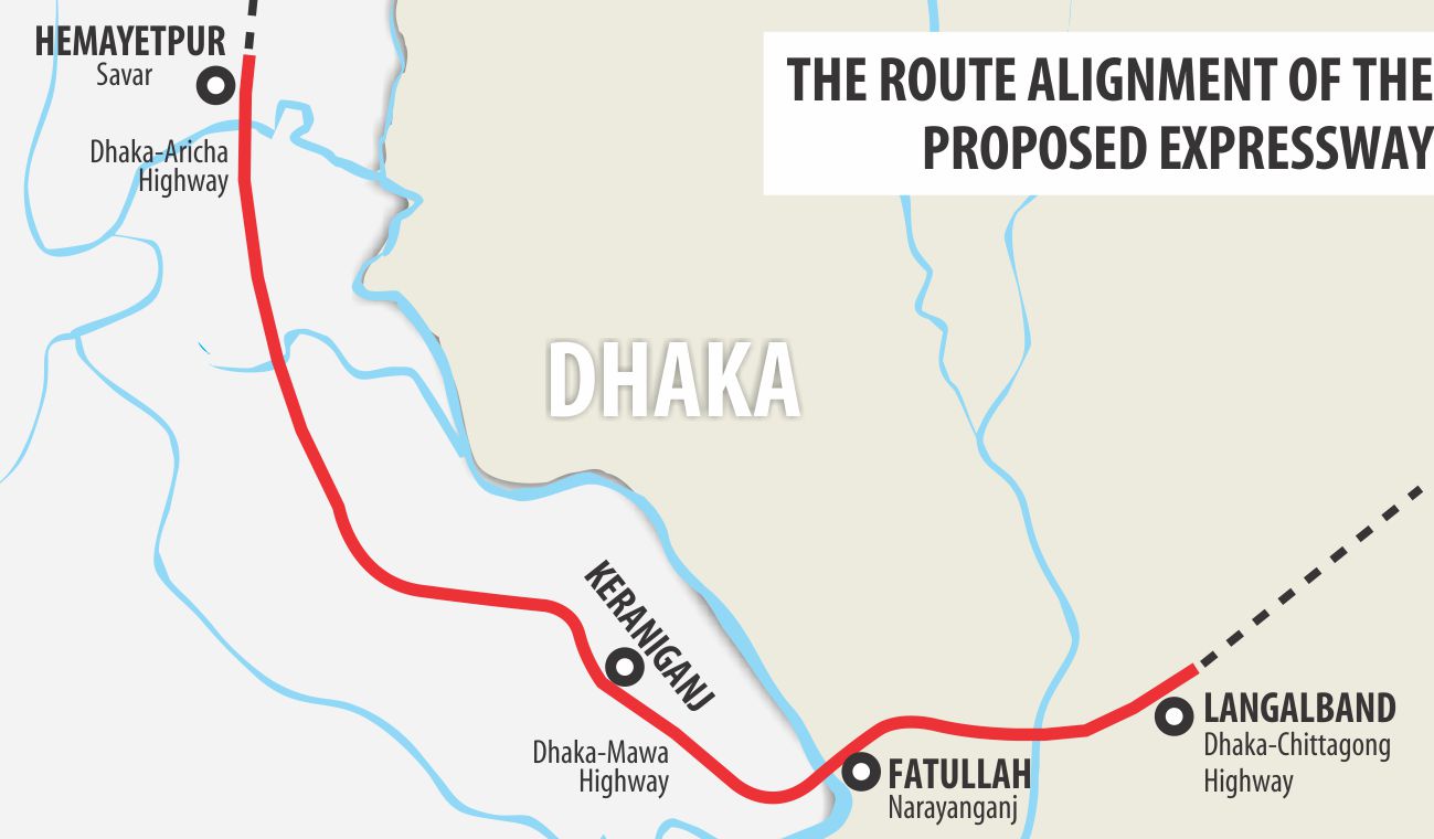 Dhaka Mawa Highway Map Dhaka Elevated Expressway: Govt Moves To Link Highways | Daily Star