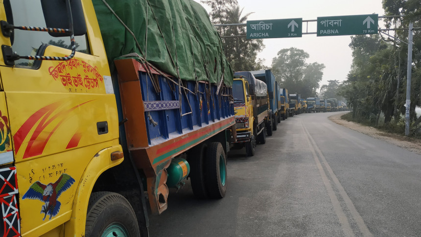 goods-laden trucks goods-laden trucks