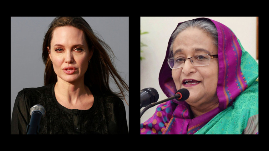 Angelina Jolie and Sheikh Hasina Angelina Jolie and Sheikh Hasina