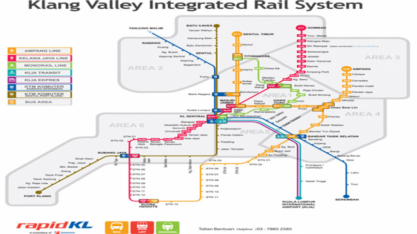 Схема метро куала лумпур на карте города