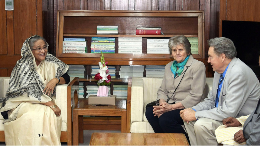 Prime Minister Sheikh Hasina, Dr Paul Connet, Ellen Connet Prime Minister Sheikh Hasina, Dr Paul Connet, Ellen Connet