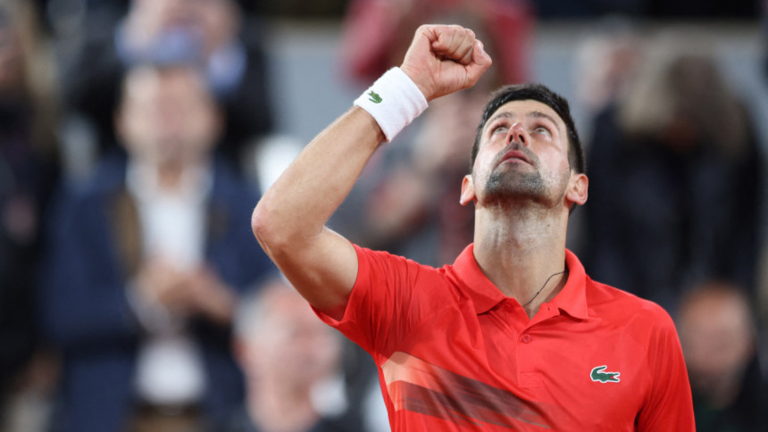 Novak Djokovic celebrates after winning his first round match against Japan's Yoshihito Nishioka. Novak Djokovic celebrates after winning his first round match against Japan's Yoshihito Nishioka.