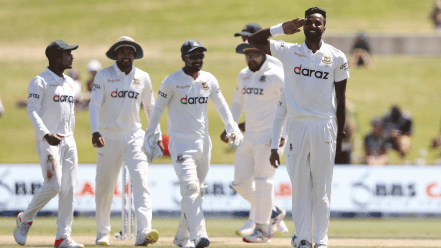 Bangladesh team during the historic Mt. Maunganui Test against New Zealand Bangladesh Cricket team