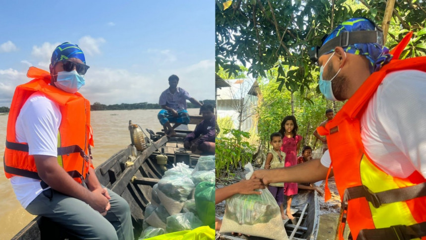 Firoz Hasan of Free Motion helping flood victims in Sunamganj Firoz Hasan of Free Motion helping flood victims in Sunamganj