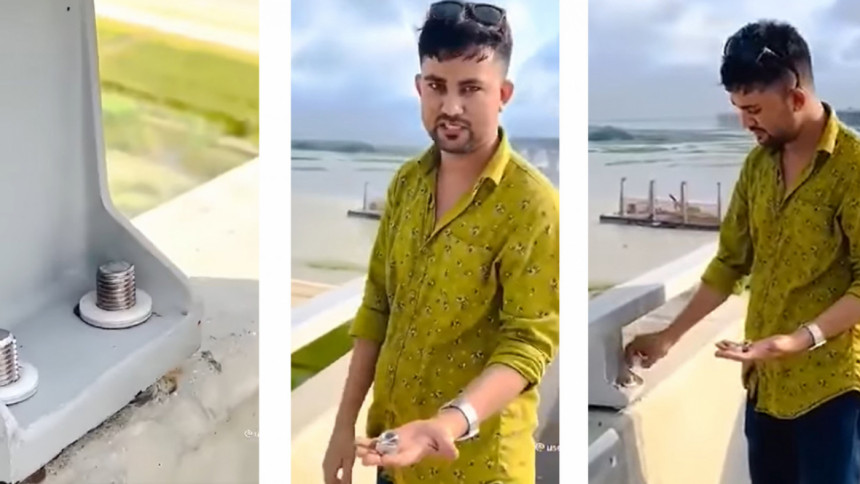 removing nuts and bolts of Padma Bridge removing nuts and bolts of Padma Bridge