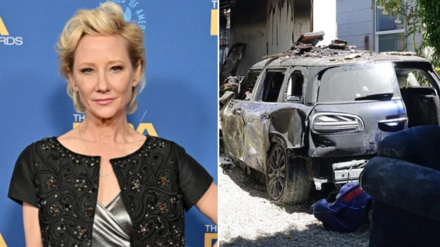 Anne Heche hospitalised after fiery car crash