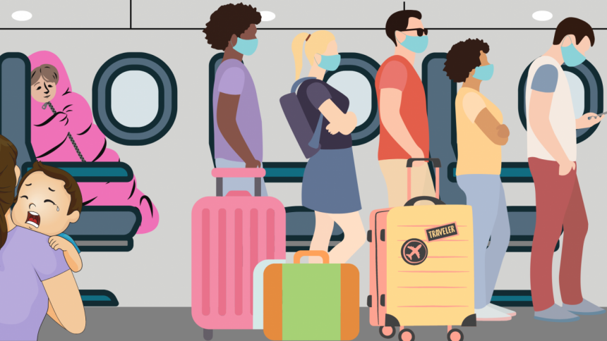 Illustration of a chaotic environment of a flight