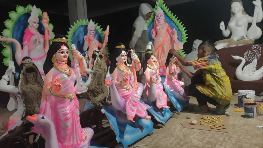 Saraswati Puja tomorrow; idols get final touches The Daily Star