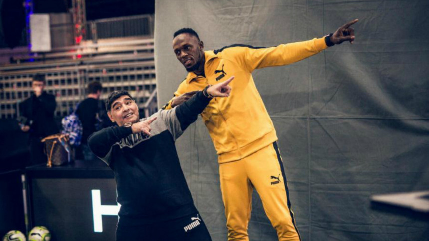 Usain Bolt and Diego Maradona Usain Bolt and Diego Maradona
