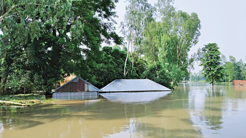 Flood in Sonatala Bogura Flood situation in Sonatala Bogura