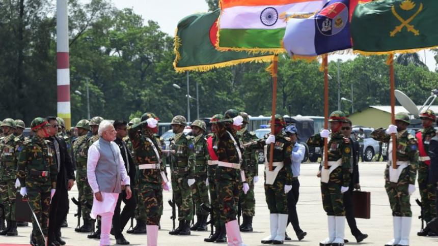 Modi flies in