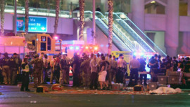 Las Vegas Boulevard and Tropicana Ave after a shooting