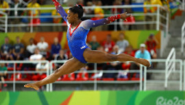 Simone Biles, Olympic debut, record-equaling haul 