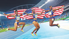 Brianna Rollins, Nia Ali, Kristi Castlin