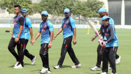 Bangladesh batsman Mushfiqur Rahim was his usual serious