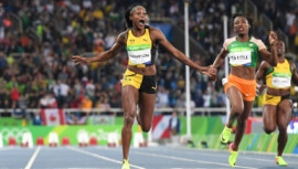 Jamaica, gold medal, Rio Olympics 2016, Rio 2016 Olympics, 100 metres, Shelly-Ann Fraser-Pryce, victory, Elaine Thompson, athletics