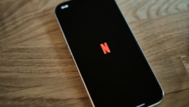 Netflix logo on phone