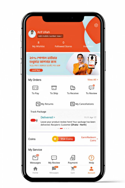 Daraz mobile app interface Daraz mobile app interface