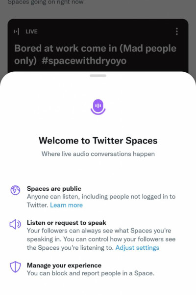 The welcome screen for the new podcasts feature in Spaces The welcome screen for the new podcasts feature in Spaces