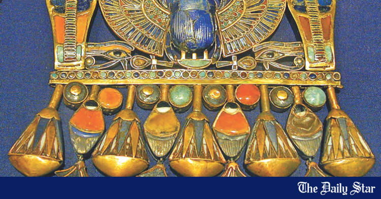 ANCIENT EGYPTIAN KING TUTS GOLDEN THRONE W/ HIDDEN TREASURE BOX INSIDE DECOR 