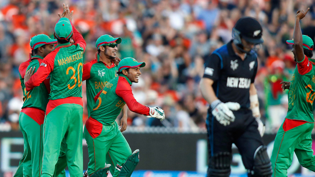 Bangladesh players celebrate Bangladesh players celebrate