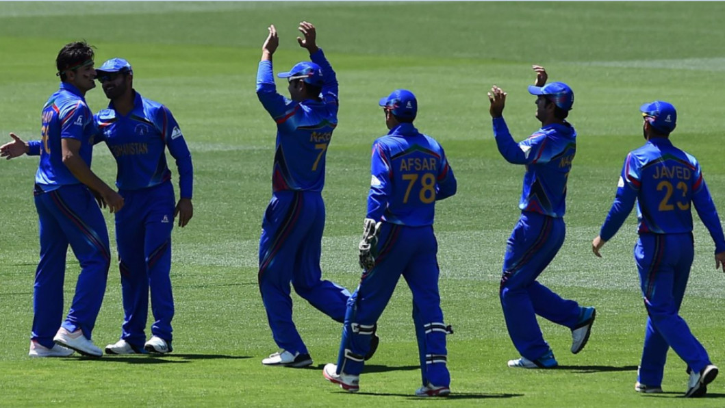 Afghan player celebrate a wicket Afghan player celebrate a wicket