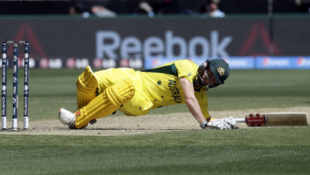 George Bailey lost his balance while playing a forceful shot George Bailey lost his balance while playing a forceful shot