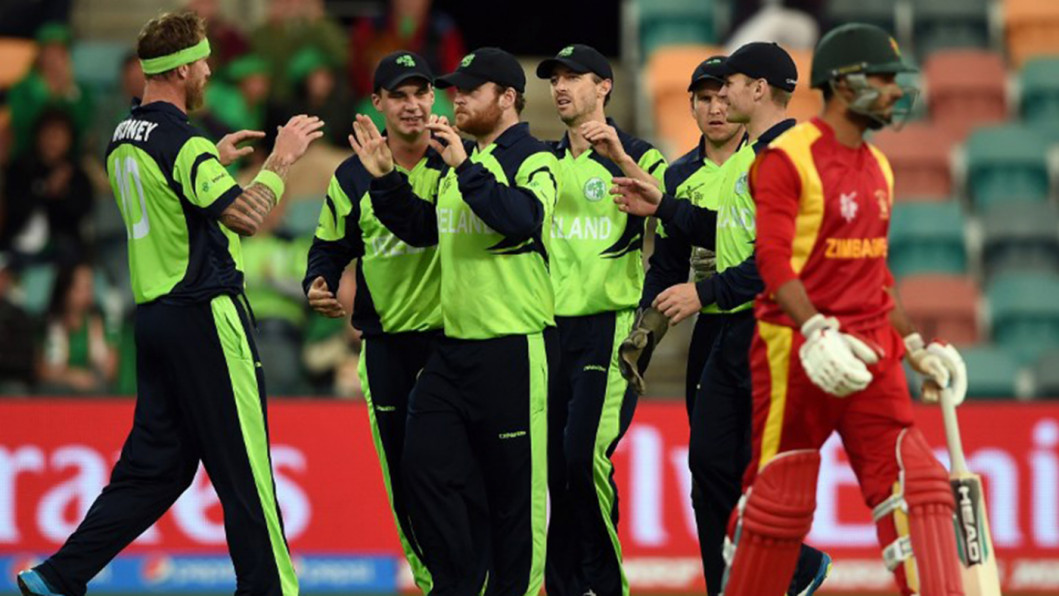 Ireland cricketers celebrate Ireland cricketers celebrate