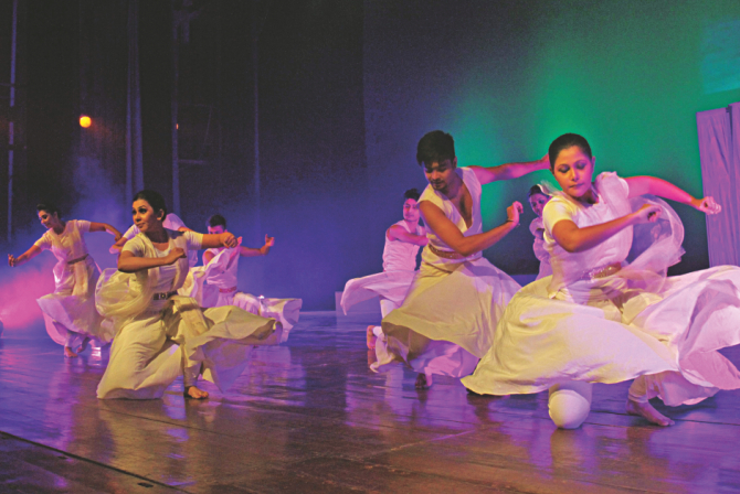 A group of dancers entertains the audience. Photo: Rashed Shumon and Amran Hossain