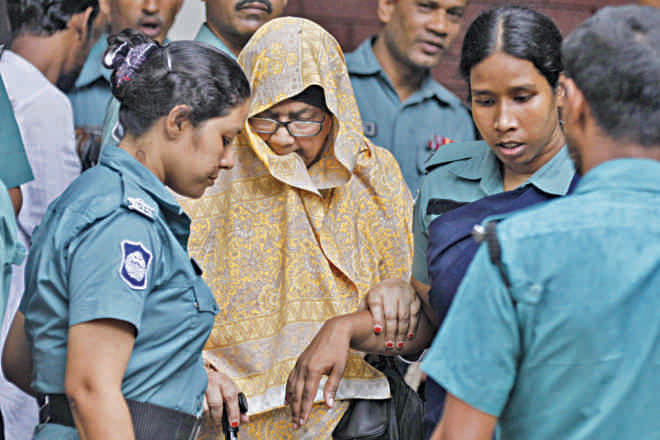 Helena Pasha to jail after a court awarded them a 10-year rigorous imprisonment. Photo: Rashed Shumon