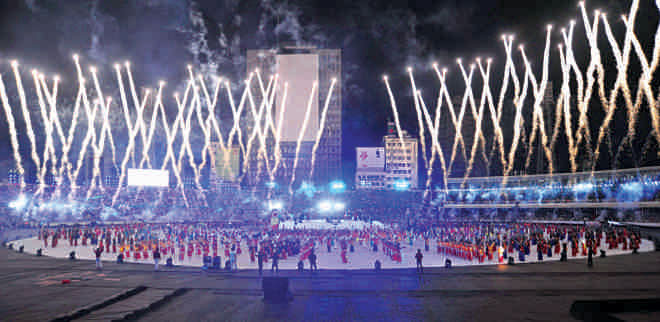The grand opening ceremony of 2011 ICC Cricket World Cup took place in Dhaka. Photo: Firoz Ahmed 