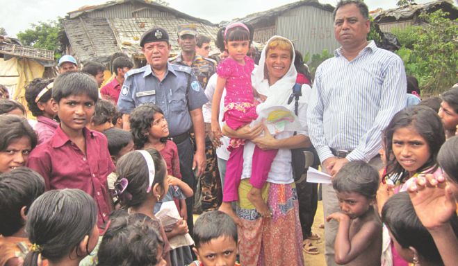 Stina Ljungdell in refugee camp