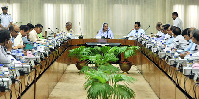 In the May 21 file photo, Prime Minister Sheikh Hasina speaks at a meeting of the Executive Committee of the National Economic Council at capital's NSC auditorium. Photo: BSS