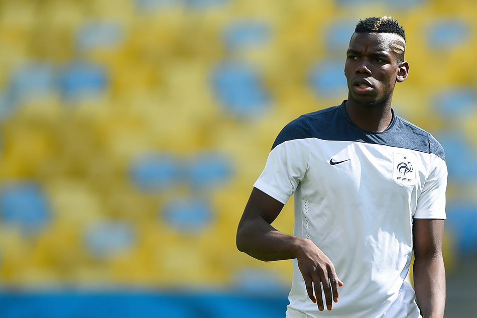 France's midfielder Paul Pogba attends a team training session at the Maracana Stadium in Rio de Janeiro on July 3, 2014, ahead of their match against Germany in the quarter-finals of the 2014 FIFA World Cup on July 4. Photo: Getty Images