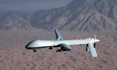 Two US drone strikes this weekend killed at least 13 alleged militants in Pakistan and Afghanistan. This photo is taken from The Guardian website.